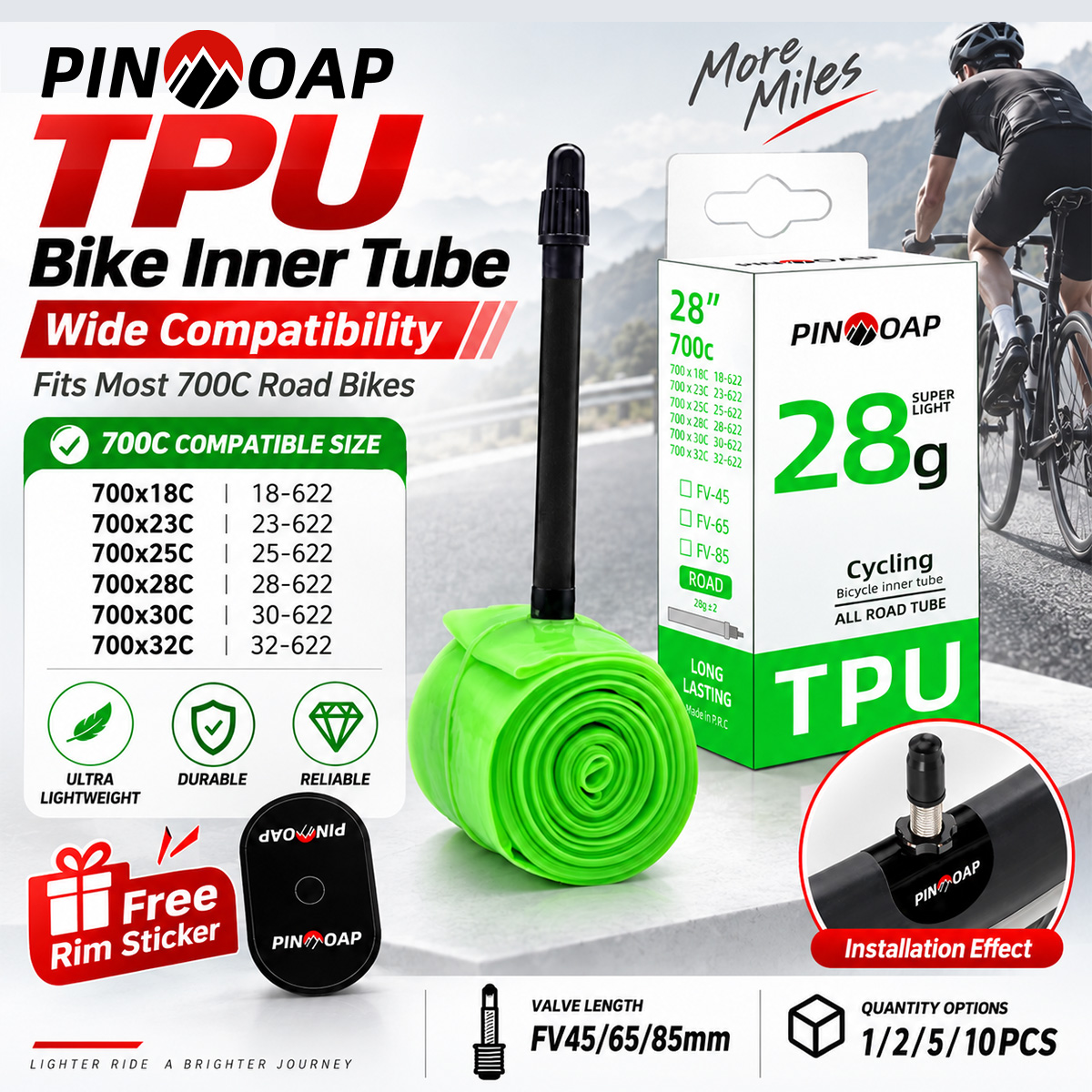 Inner Tube 700C - PINMOAP, cámara de aire para neumáticos